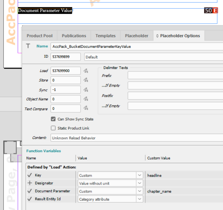 Configuration of Placeholder Options 